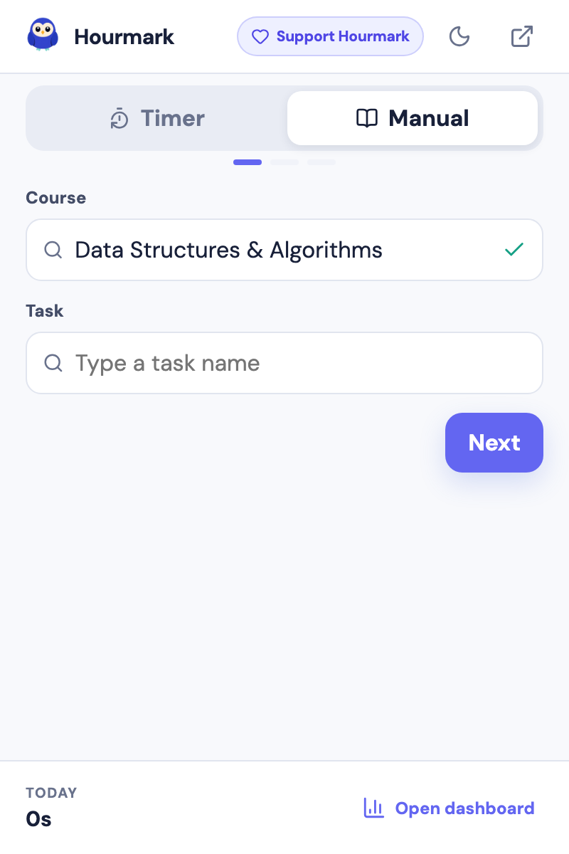 Manual entry wizard