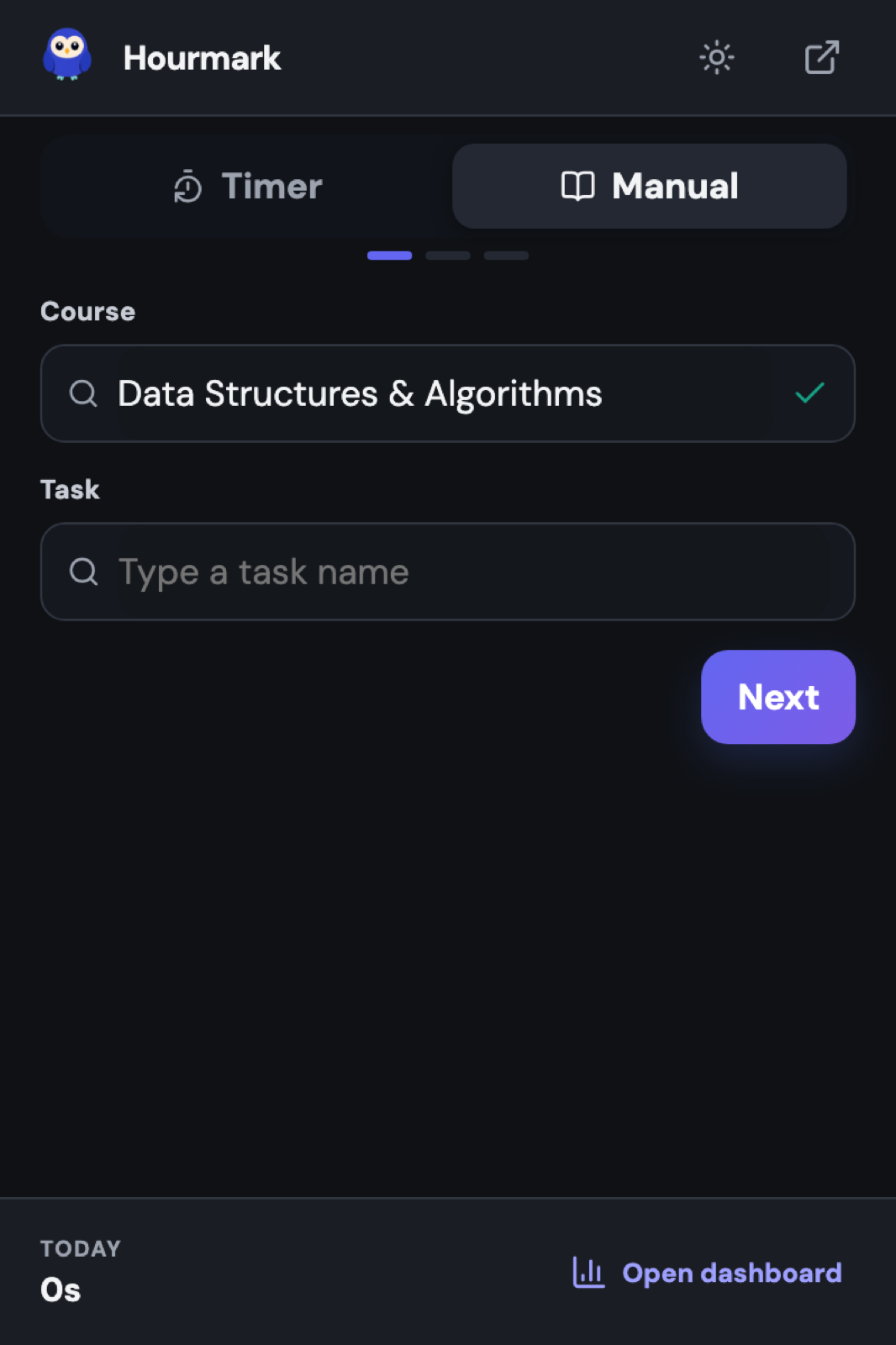 Manual entry wizard