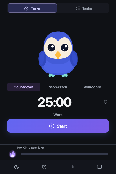 Hourmark timer and owl companion